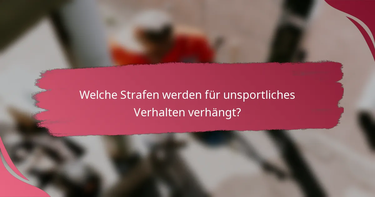 Welche Strafen werden für unsportliches Verhalten verhängt?